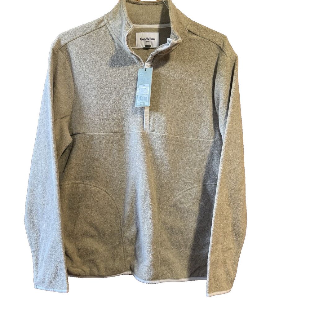 Mens NWT Goodfellow & Co Tan Fleece 1/4 Zip Size Medium